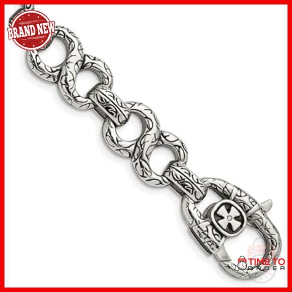 Stainless Steel Men's Bracelet 8.5in Lobster Clasp 15mm Width